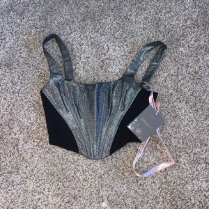 Silver Sparkly HouseofCB Corset Top